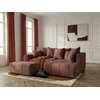 Image de Bobochic - Canapé D'Angle L Convertible Coffre Roxelane Tissu Chiné Avec Pouf Angle Droit Rouge