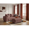 Image de Bobochic - Canapé 3 Places Convertible Roxelane Tissu Chiné Avec Pouf Rouge