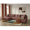 Image de Bobochic - Canapé Panoramique Convertible Roxelane Tissu Chiné Angle Gauche Rouge