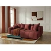 Image de Bobochic - Canapé D'Angle L Convertible Coffre Roxelane Tissu Bouclette Angle Droit Rouge