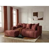 Image de Bobochic - Canapé D'Angle L Convertible Coffre Roxelane Tissu Bouclette Avec Pouf Angle Droit Rouge