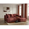 Image de Bobochic - Canapé D'Angle L Convertible Coffre Roxelane Tissu Bouclette Avec Pouf Angle Gauche Rouge