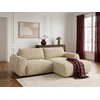 Image de Bobochic - Canapé D'Angle Compact Convertible Coffre Lucien Gros Côtelé Doux Angle Droit Beige