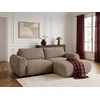 Image de Bobochic - Canapé D'Angle Compact Convertible Coffre Lucien Gros Côtelé Doux Angle Droit Taupe