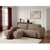 Image de Bobochic - Canapé D'Angle Compact Convertible Coffre Lucien Gros Côtelé Doux Angle Gauche Taupe