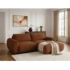Image de Bobochic - Canapé D'Angle Compact Convertible Coffre Lucien Gros Côtelé Doux Angle Droit Orange