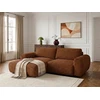 Image de Bobochic - Canapé D'Angle Compact Convertible Coffre Lucien Gros Côtelé Doux Angle Gauche Orange