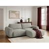 Image de Bobochic - Canapé D'Angle Compact Convertible Coffre Lucien Gros Côtelé Doux Angle Droit Gris Clair