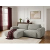 Image de Bobochic - Canapé D'Angle Compact Convertible Coffre Lucien Gros Côtelé Doux Angle Gauche Gris Clair