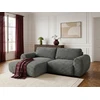 Image de Bobochic - Canapé D'Angle Compact Convertible Coffre Lucien Gros Côtelé Doux Angle Gauche Gris Foncé