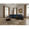 Image de Bobochic - Canapé Angle L Convertible Coffre Denise Tissu Texturé Angle Gauche Bleu Foncé