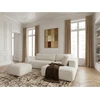 Image de Bobochic - Canapé Angle L Convertible Coffre Denise Tissu Texturé Avec Pouf Angle Droit Blanc