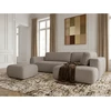 Image de Bobochic - Canapé Angle L Convertible Coffre Denise Tissu Texturé Avec Pouf Angle Droit Taupe