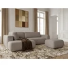 Image de Bobochic - Canapé Angle L Convertible Coffre Denise Tissu Texturé Avec Pouf Angle Gauche Taupe
