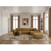 Image de Bobochic - Canapé Panoramique Convertible Coffre Denise Tissu Texturé Avec Pouf Angle Gauche Jaune