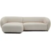 Image de Bobochic - Canapé D'Angle Convertible Avance-recule Électrique Halo Tissu Lisse Angle Gauche Beige