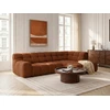 Image de Bobochic - Canapé D'Angle L Convertible Avance-recule Électrique Andre Tissu Texturé Angle Droit Orange
