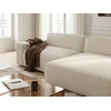 Image de Bobochic - Canapé D'Angle Convertible Avance-recule Électrique Abel Tissu Chiné Angle Droit Beige