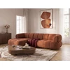 Image de Bobochic - Canapé D'Angle Convertible Avance-recule Électrique Lovely Tissu Chenille Angle Gauche Orange