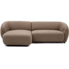 Image de Bobochic - Canapé D'Angle Convertible Avance-recule Électrique Halo Tissu Lisse Angle Gauche Taupe