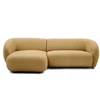 Image de Bobochic - Canapé D'Angle Convertible Avance-recule Électrique Halo Tissu Lisse Angle Gauche Jaune