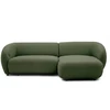 Image de Bobochic - Canapé D'Angle Convertible Avance-recule Électrique Halo Tissu Lisse Angle Droit Vert
