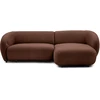 Image de Bobochic - Canapé D'Angle Convertible Avance-recule Électrique Halo Tissu Lisse Angle Droit Marron