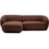 Image de Bobochic - Canapé D'Angle Convertible Avance-recule Électrique Halo Tissu Lisse Angle Gauche Marron