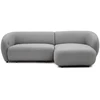 Image de Bobochic - Canapé D'Angle Convertible Avance-recule Électrique Halo Tissu Lisse Angle Droit Gris