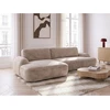 Image de Bobochic - Canapé D'Angle Convertible Celeste Tissu Lisse Angle Gauche Beige