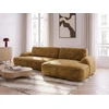 Image de Bobochic - Canapé D'Angle Convertible Celeste Tissu Lisse Angle Droit Jaune