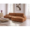 Image de Bobochic - Canapé D'Angle Convertible Celeste Tissu Lisse Angle Droit Orange