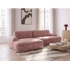 Image de Bobochic - Canapé D'Angle Convertible Celeste Tissu Lisse Angle Gauche Rose