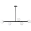 Image de Plafonnier Minimaliste Noir 5 Globes Verre Gama Sigma