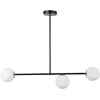Image de Plafonnier Minimaliste Noir 3 Globes Verre Gama G9