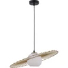 Image de Lampe suspendue d ©corative industrielle minimaliste dor ©e avec abat-jour en verre blanc Sol 1xE27 15W Sigma Lighting