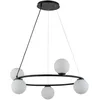 Image de Suspension Anneau Noir Ø68cm 5 Globes Blancs G9 Sigma