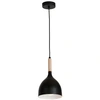 Image de Suspension Noire Métal/bois Noak Wood Ø17 E27 Luminex
