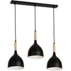 Image de Suspension Luminex Noak Bois Noir Barre 3xe27 72cm