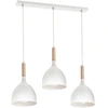 Image de Suspension Barre Blanche Bois Table 3xe27 Noak Luminex