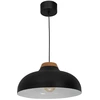 Image de Suspension Burgos Luminex Noir Mat Bois Ø40 1xe27 15w