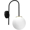 Image de Applique minimaliste noir blanc sphère finition laiton brossé 1xE14 15W Cambrige Luminex