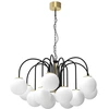 Image de Lustre Glamour Noir/laiton 12 Globes Cambridge E14 Luminex