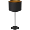 Image de Lampe À Poser Noire 56cm Abat-jour Or Arden E27 Luminex