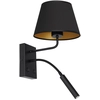 Image de Applique Arden Noire Abat-jour Or, Liseuse Double Luminex