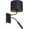 Image de Applique Arden Noire Abat-jour Bleu, Liseuse Luminex