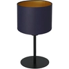 Image de Lampe Table Noire 34cm Abat-jour Bleu/or E27 Luminex
