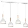 Image de Suspension Blanche Bois Noak 4 Lumières E27 Luminex