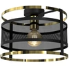 Image de Plafonnier Luminex Rim Grille Noir/or Métal E27 30cm