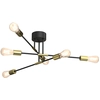 Image de Plafonnier Loft noir avec éléments dorés Flame 6xE27 15W Luminex